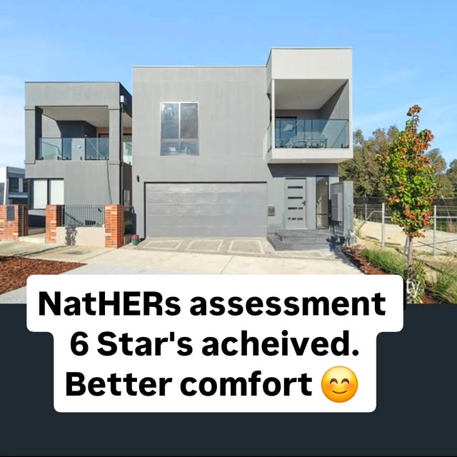 Modern grey duplex with completed 6-star NatHERS rating